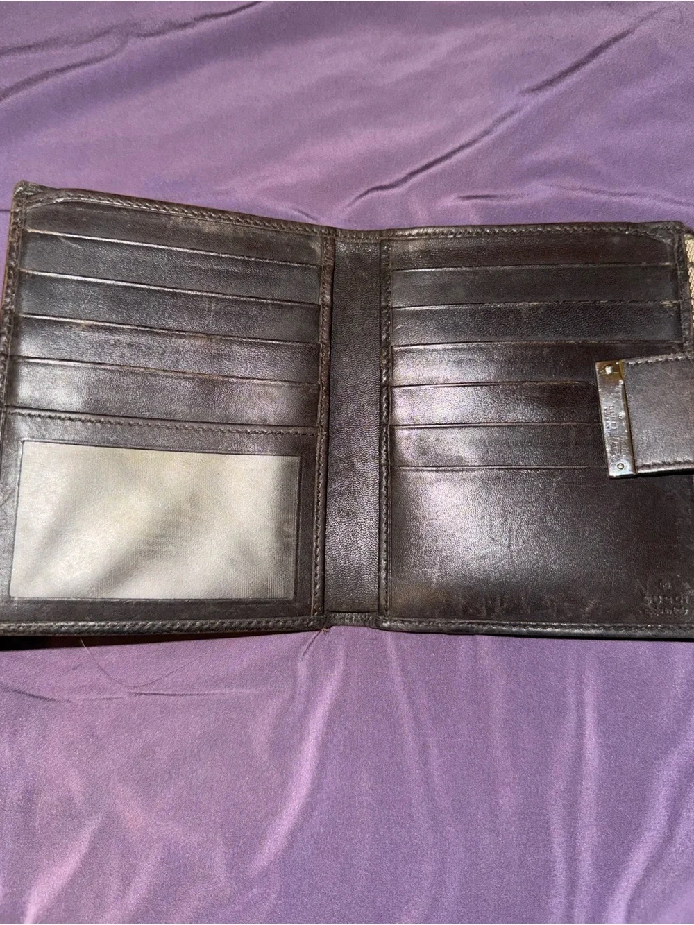 Gucci Beige and Brown GG Canvas Bifold Wallet
